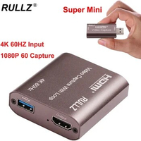 4K 60Hz USB 3.0 2.0 HDMI Video Capture Card TV Loop Output U3 1080P 60fps Game Recording Plate Live Streaming Box for PS4 Camera