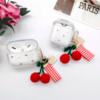 For AirPods Pro 3 Case Dream Cherry Pattern Soft Earphones Case For AirPods 2/1 Bluetooth Headset Protect Cover Cute Keychain
