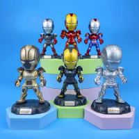 6 Q Version Of Iron Man The Avengers Spider-man Captain America Model Collection Boy Gifts