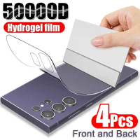 ฟิล์มไฮโดรเจล 4 ชิ้น สำหรับ Samsung S24, S21, S22, S23, ultra S20 fe, S9, S10 plus, ฟิล์มกันรอยกาแล็