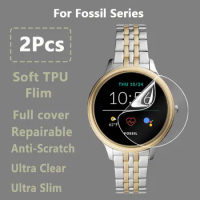 2Pcs For Fossil Gen5 Gen 5 5E LTE 42 44 mm Smartwatch Carlyle Julianna Garrett HR Soft Hydrogel Film Screen Protector -Not Glass