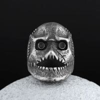 Wholesale Price 316L Stainless steel Punk Rock Corey Taylor Slipknot Death Metal Mick Thomson Mask Skull Ring Vintage Jewelry