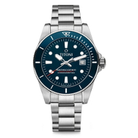 TITONI 瑞士梅花錶 seascoper 300 海洋探索天文台認證 83300 S-BE-705潛水機械錶 /藍框藍面 42mm