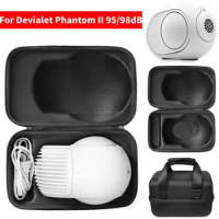 For Devialet Phantom II 95dB/98dB Speaker Shockproof Travel Storage Bag with Adjustable Straps EVA Hard Double Zipper Handbag