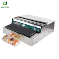wrapping machine Stainless steel cling film sealing Food fruit vegetable fresh film wrapper cling film sealer packaging machine