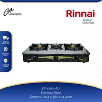 RINNAI KOMPOR GAS RINNAI RI-603E RI603 RI 603E RI 603 E 3 TUNGKU STAINLESS STEEL RI-603E // BUBBLE