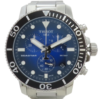 【二手名牌BRAND OFF】TISSOT 天梭 漸層藍面錶盤 不鏽鋼 SEASTAR 1000 腕錶 T120417A