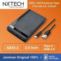 HDD SSD Enclosure SATA Type C to USB 3.0 / Casing Harddisk 2.5" Box / BLACK ELEGANT