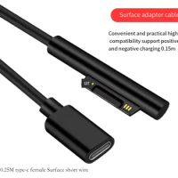 Suitable for Microsoft Surface Pro5 charging cable Type-C to Microsoft pro73456 flat plate line PD fast charging cable