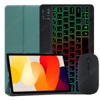 Rainbow Backlight Keyboard Case for Redmi Pad SE Tablet Case for Redmi Pad SE 11 inch Russian Spanish Portuguese Keyboard Cover