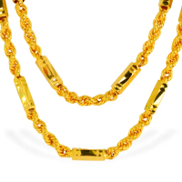 【福西珠寶】買一送一9999黃金項鍊 六角麻花項鍊 套頭2尺(金重8.10錢+-0.03錢)