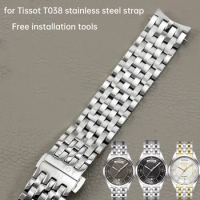 for Tissot T038 Weiyi Steel Band Men's Watch Band 1853 Butterfly Double Button T038007/210/430A 19mm Precision Steel Watch Band