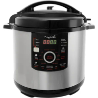 MegaChef 6 Quart Electric Pressure Cooker with 14 Pre-Set Multi-Function Features &amp; Stainless Steel Pot