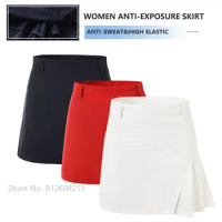Women Anti-exposure Golf A-line Skirt Slim High Waist Golf Pencil Skirt Ladies Casual Short Skort Pleated Culottes for Female