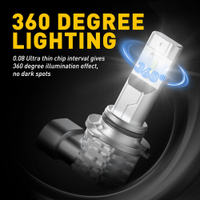 2ชิ้น HB4 9006 LED ไฟตัดหมอก6000พันสีขาว2000LM CSP ชิป H10 HB3 9005 H16J P H11 LED สีเหลืองอัตโนมัติไฟตัดหมอก DRL 12โวลต์