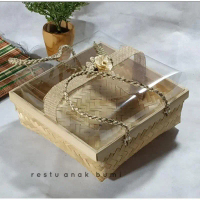 wadah hampers kotak hantaran packaging mika multifungsi sudah dengan pita / souvenir / packaging / h