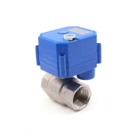 1/2" 3/4" 1" 304 Stainless Steel Motorized Ball Valve Electric Ball Valve With Manual Switch Electric Actuator AC/DC 9-24V