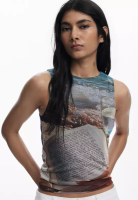 Desigual Sleeveless book shirt