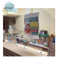 【撥撥的架子】餐桌壓克力防疫隔板 客製化辦公室隔板 防飛沫鐵板底座隔板 可任意拆裝組合(櫃台一字款-3mm)