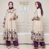 Namira One Set Wanita Kekinian Tunik Rayon Premium Baju Setelan Celana Kulot Korean Style LD 110 cm 