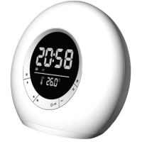 Night Light Bluetooth Speaker Bluetooth 5.0 Speaker Clock Alarm Clock LED Audio RGB Atmosphere Light Fm Mini Speaker