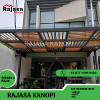 Kanopi Kaca Tempered 8mm + Kisi2 Kayu Meranti 2x4 Galvanis 1.6mm