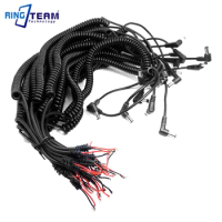 10Pcs 5.5x2.1mm DC Plug Spiral Coiled Curved Power Cable Cord Wire for CCTV Photo Lamp Light Monitor Router Cameras / PC Screen