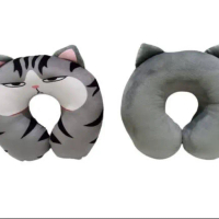 Boneka bantal leher kucing foryu bantal leher printing kucing mewah