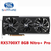 Used SAPPHIRE Radeon RX5700 XT 8G D6 Nitro+ Pro Video Cards For AMD RX5700XT RX 5700 Nitro+ Graphics Card GDDR6 2560SP Map Used