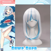 Hololive ENG Gawr Gura Cosplay Wig Shark Cosplay Gawr Gura Cosplay Wig GAWRGURA 40cm White Blue Grad