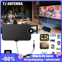 1/2PCS Miles Range TV Antenna Digital HD Antena Indoor 4K Full HD Channel 1080P 4K 13ft Cable DVB-T2 Cover TV Antenna high