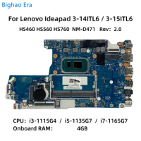 NM-D471 For Lenovo Ideapad 3-14ITL6 3-15ITL6 Laptop Motherboard With i3-1115G4 i5-1135G7 i7-1165G7 CPU 4GB-RAM Fru：5B21B85082