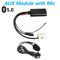 AUX Module Handsfree Phone Calling with Microphone for Volkswagen RCD510 300 310 Bluetooth-Compatible 5.0 Aux Cable Adapter