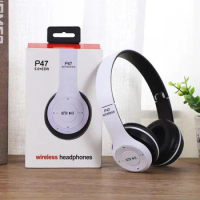 P47 Bluetooth 5.0 Wireless Headphone Foldable HIFI Stereo Bass Earphone Kid Helmet Gift With Mic USB Adaptor For iPhone Game
