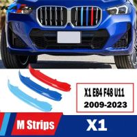 3pcs ABS For BMW X1 E84 F48 F49 U11 Car Racing Grille Strip Trim Clip M Accessories 2009-2018 2019 2020 2021 2022 2023