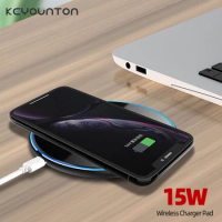 15W Fast Wireless Charger For Samsung Galaxy S10 S9 Note 10 9 8 USB C Charging Pad For iPhone 14 13 12 11 Pro XS Max XR X 8 Plus