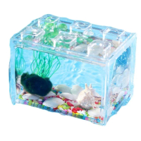 【ROYAL LIFE】LED七彩積木可堆疊小魚缸(可堆疊小魚缸 LED燈具 小魚缸 積木魚缸)