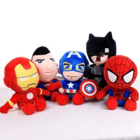 27cm HOT Movies Marvel Spiderman iron Man Captain America Plush Toys Soft Stuffed Hero boy girl Christmas Gifts for Kids