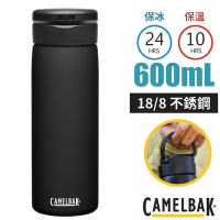 CAMELBAK Fit Cap 18/8不鏽鋼完美不鏽鋼保溫瓶(保冰)600ml.運動水壺.水瓶_濃黑