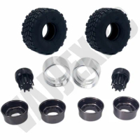 Self-Locking Metal Heavy Duty Rear Hub Tire Kit for 1/14 Tamiya Rc Scania Truck Tractor R470 R620