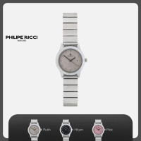 PhiLipe Ricci Jam Tangan Wanita Kecil Rantai Kekinian Bulat Strap Tali Besi Model Kekinian Simpel El