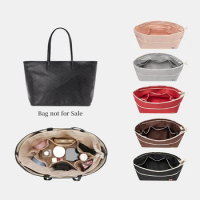 Satin Makeup Bag Insert Handbag Liner with Zipper Women's Cosmetic Bag Travel Portable Insert Purse Organizer Fits For PM Goyard