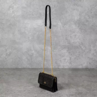 COACH Tas COACH KLARE BLACK MONOGRAM DARK BROWN FLAP SHOULDER BAG MINI 100% ORIGINAL