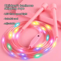 Led Jump Rope Glowing Skipping Rope Battery-operated Adjustable Shiny Skipping Rope Kids Colorful Light Gym Sports Accessories