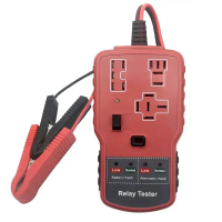 RT 910 bộ kiểm tra relay ô tô 2 trong 1 và bộ kiểm tra pin, công cụ chẩn đoán relay ô tô 12V với đèn
