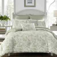 King Size Comforter Set, Reversible Cotton Bedding, Includes Matching Shams with Bonus Euro Shams Throw Pillows Off White,King