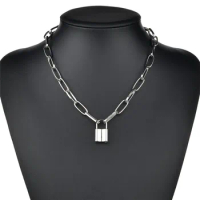 2020 New Choker Lock Necklace Layered Chain On Neck Lock Punk Jewelry Key Padlock Pendant Necklace For Women Best Gift
