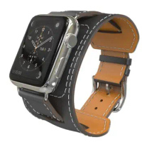 Watchband for Apple Watch Genuine Leather Cuff Bracelet strap for iWatch Series 5 4 3 2 1 Strap for Apple Watch 38 40 42mm 44mm