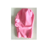 Handmade sexy pink latex mask Back zipper &amp; mesh eyes designs adults's latex hood custom size