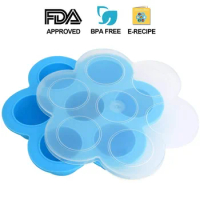 Silicone Egg Bites Molds for Instant Pot Accessories,Food Freezer Trays Ice Cube Trays Reusable Food Storage Containers With Lid